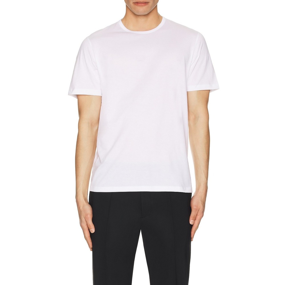 Theory Men's Precise Cotton T-Shirt in White Size Medium Crew Neck Short Sleeve